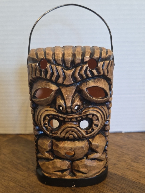 Other - Vintage Ceramic Tiki Lantern Tea Light Holder Decorative Accent Made In Japan